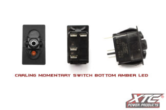 Carling Contura V SPST Momentary Switch with Amber Bottom LED